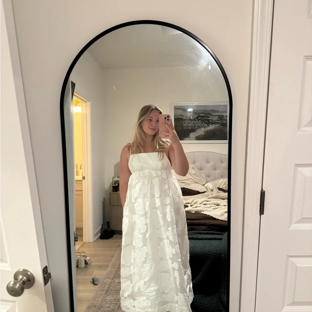 BHLDN Floral Burnout Jacquard Apron Maxi Dress - Picture 3 of 8
